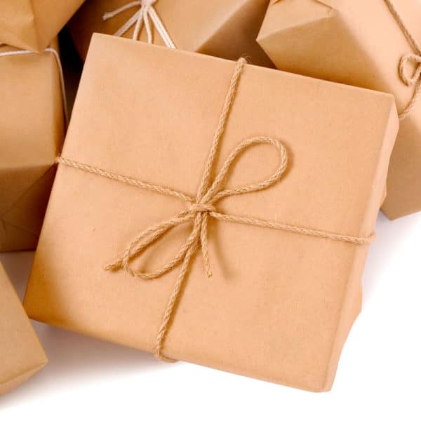 Craft Paper and Jute Bow Gift Wrapping