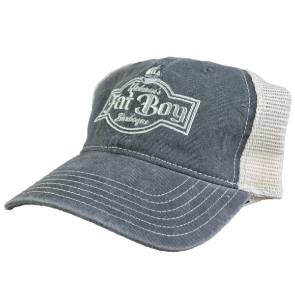 Fat Boy Black & Tan Logo Embroidered Trucker Baseball Hat