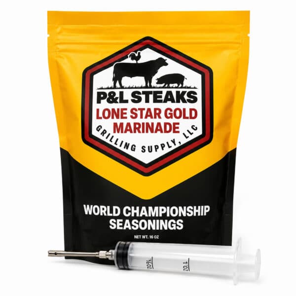 Pancho and Lefty Steaks Lone Star Gold Dry Marinade 16 oz With Injector